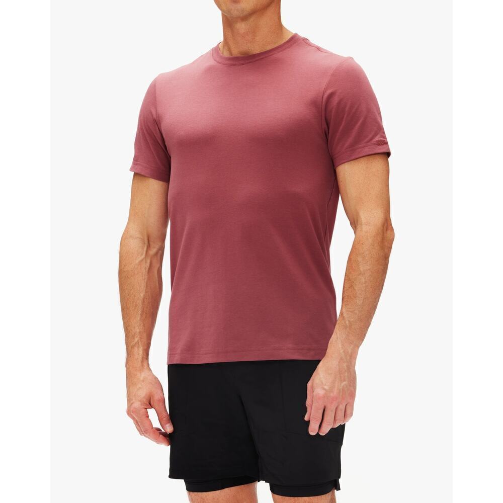 Rhone Mens Element Lightweight Everyday Pima Cotton Tee Shirt Preppy Red Size XL